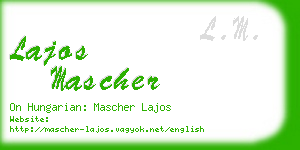 lajos mascher business card